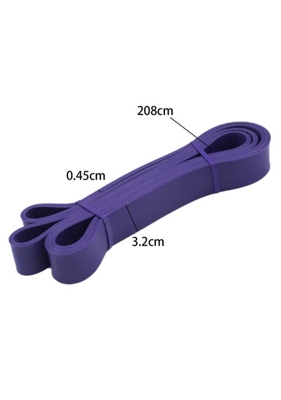 208 Cm Pilates Jimnastik Lastiği Egzersiz Yoga Direnç Bandı Orta-yüksek - Mor 2080x32x4.5 Mm