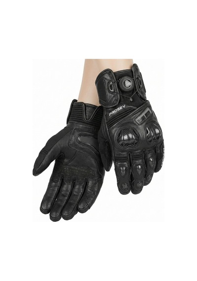 Motoanl Motosiklet Eldiveni Racing Full Koruma Leather Prof Motorcu Eldiven Siyah