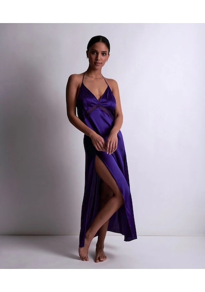 Aubade Silk Desire Uzun Gecelik Derin Dekolteli Saten Guipure Dantel Detaylı Sırt Dekolteli Elbise Mor Aubade Silk Desire Uzun Gecelik Derin Dekolteli Saten Guipure Dantel Detaylı Sırt Dekolteli Elbise Mor