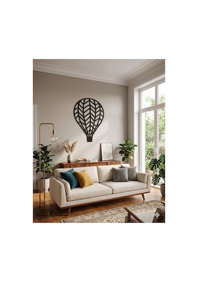 Ahşap Dekoratif Balon Duvar Süsü - Modern Salon Tablosu - Lazer Kesim Duvar Dekorasyonu