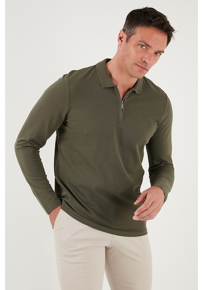 Buratti Pamuklu Slim Fit Yarım Fermuarlı Polo Yaka Erkek Sweat 5903010 Haki Buratti Pamuklu Slim Fit Yarım Fermuarlı Polo Yaka Erkek Sweat 5903010 Haki