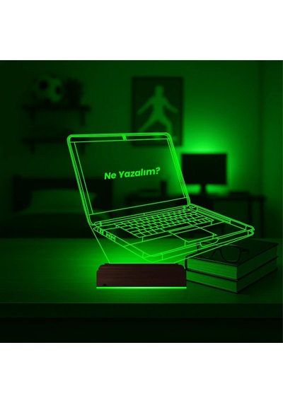 Luvivia Laptop Notbook Bilgisayar Kişiye Özel 3d Lamba - Masa Gece Lambası