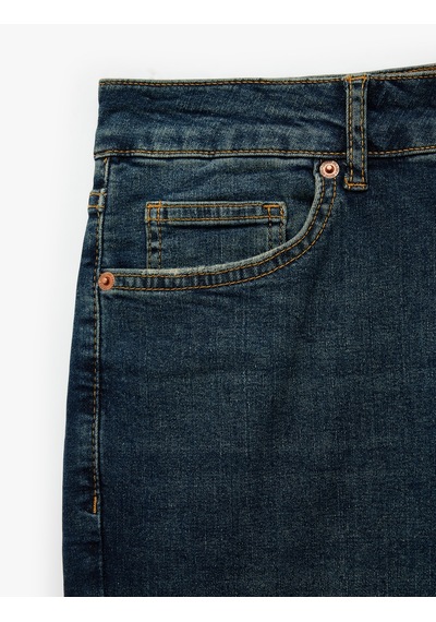 Koton Pamuklu Normal Bel 5 Cepli Skinny Jean Pantolon - Michael Jean Koyu İndigo 7sam40068nd