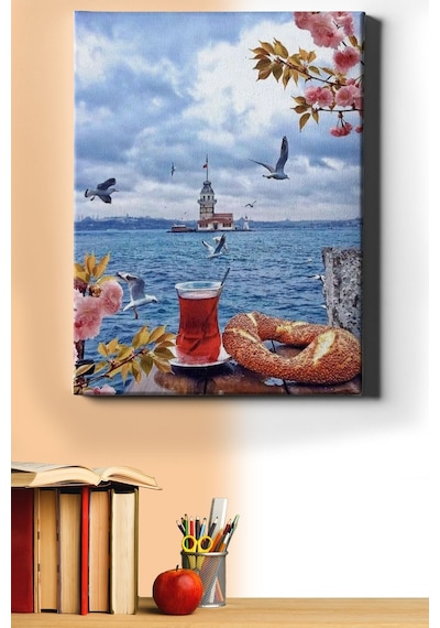 Webstyle Sayılarla Boyama Seti Kasnaklı Üsküdar'da Kahvaltı 60 X 75 Cm
