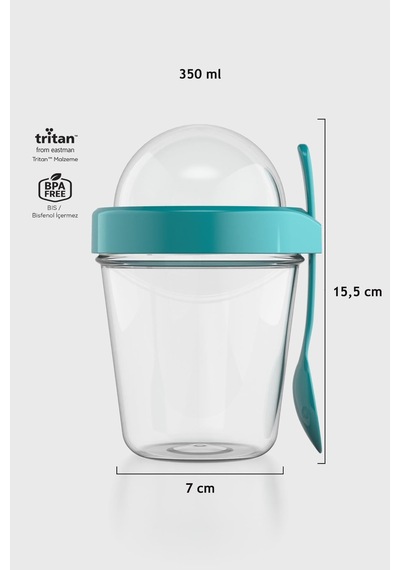 Renga Orbit 350 Ml Tritan Müsli Ve Atıştırmalık Kabı 191013 Turkuaz