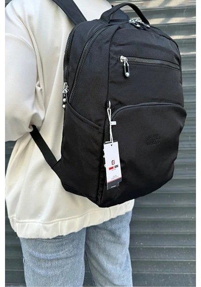 Just Polo Kadın İthal Klinkır Kumaş Şık Ve Lüks Sırt Çantası Shopper Siyah