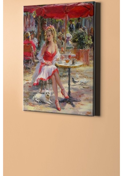 Webstyle Sayılarla Boyama Seti Kasnaklı Cafede Bekleyiş 60 X 75 Cm