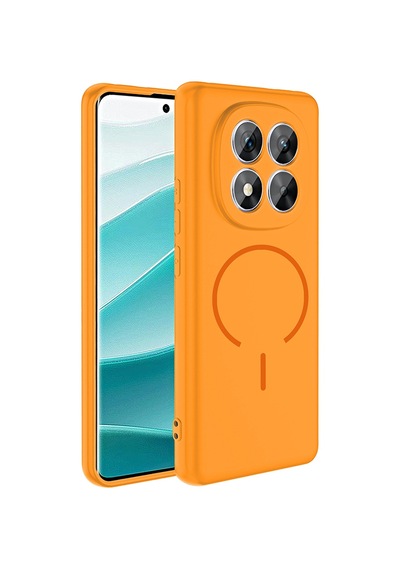 Xiaomi Redmi Note 14 Pro 5g Kılıf Magsafe Destekli Kamera Korumalı Yumuşak Silikon Pazarplus Turuncu