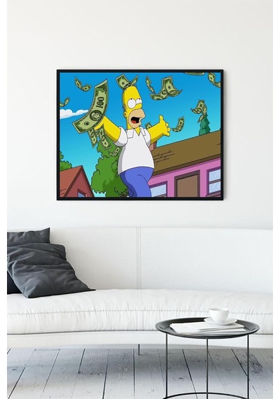 Homer Simpsons Çalışması Girişimcilik Çerçeveli Tablo 50x70cm
