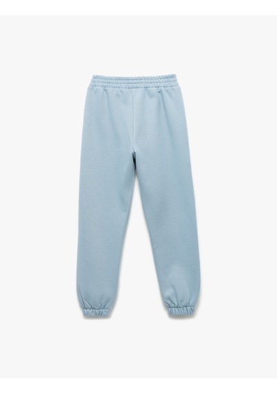 Koton Beli Lastikli Şardonlu Jogger Eşofman Altı Mavi 6wkg40102ak Mavi