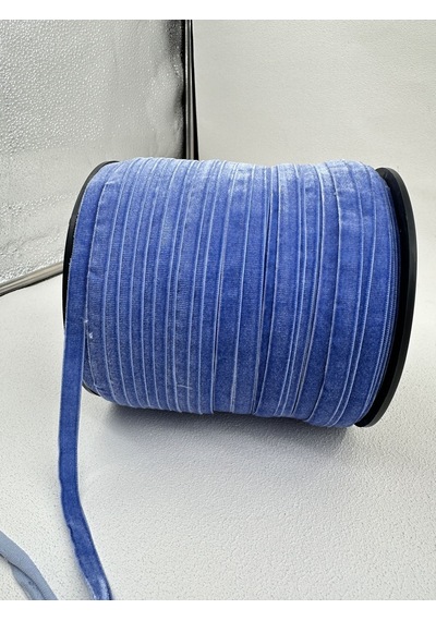 Paşateks- 1 Cm Düz Kadife-5 Metre -ec.mavi