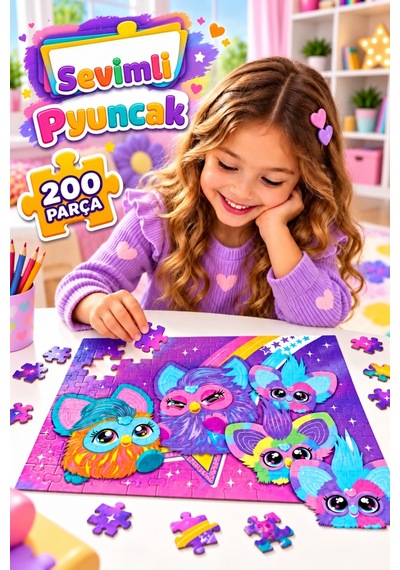 Sevimli Oyuncak 200 Parça Puzzle Yapboz Renkli Ve Eğlenceli Yüksek Baskı Kaliteli 33 X 48 Cm Puzzle