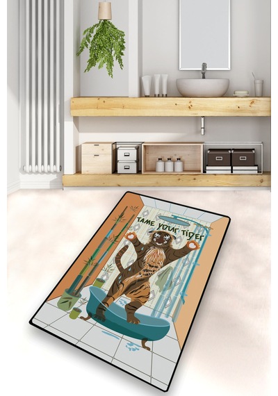 TAME YOUR TIGER 70X120 CM Banyo Halısı Banyo Paspası