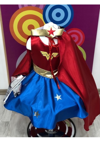 Wonder Woman Baskılı Kız Çocuk Doğumgünü&Parti Kostümü