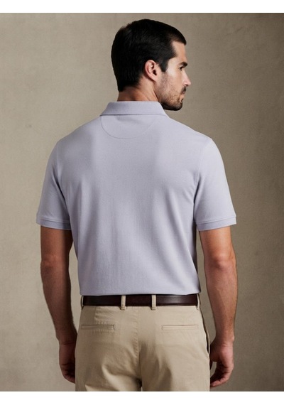 Maccali Erkek Lila Amblemli Basic Polo Yaka Tişört