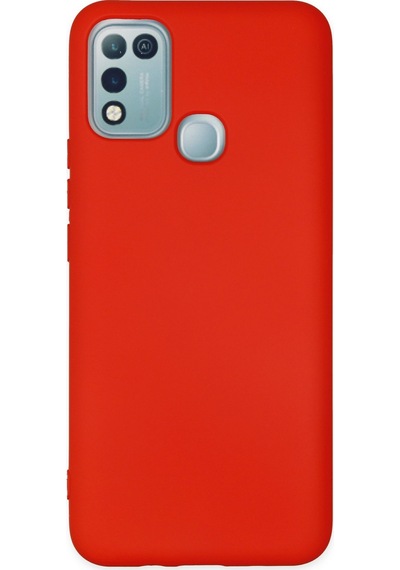 Newface - 135 - İnfinix Hot 10 Play Kılıf Nano İçi Kadife Silikon - Csmo-tex - - Kırmızı