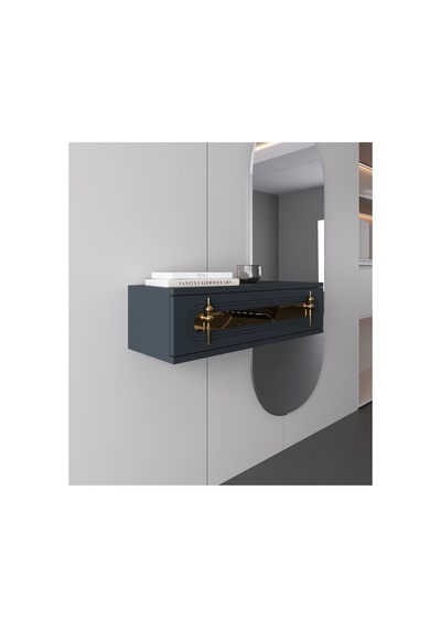 Işık 70cm Duvara Monte Kapaklı Raflı Modern Dresuar Antrasit-altın Antrasit-altın Işık 70cm Duvara Monte Kapaklı Raflı Modern Dresuar Antrasit-altın Antrasit-altın