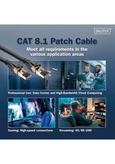 Cat 8.1 Ultra Hızlı Ethernet Kablo 2 Metre S/ftp 40gbps / 2000 Mhz