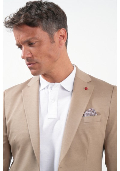 İmza Camel 6 Drop Slim Fit Pamuklu Ceket 1002260126