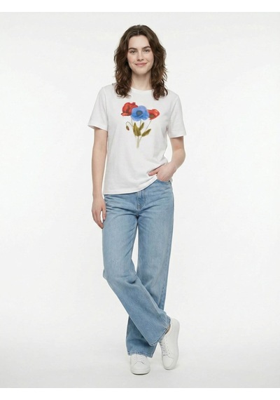 Regular Fit Beyaz Kadın T-shirt Lf2042631 Beyaz