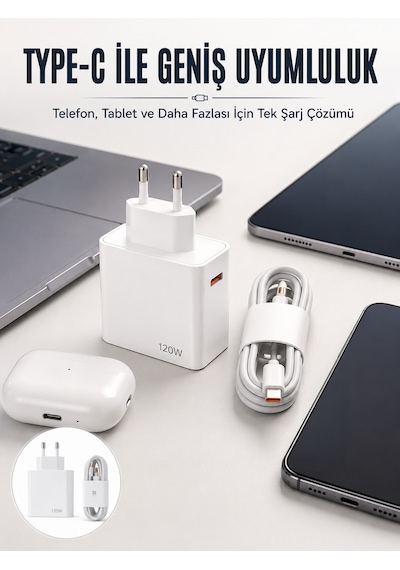 Type-c 120w Şarj Aleti Hızlı Şarj Turbo Yeni Nesil 11