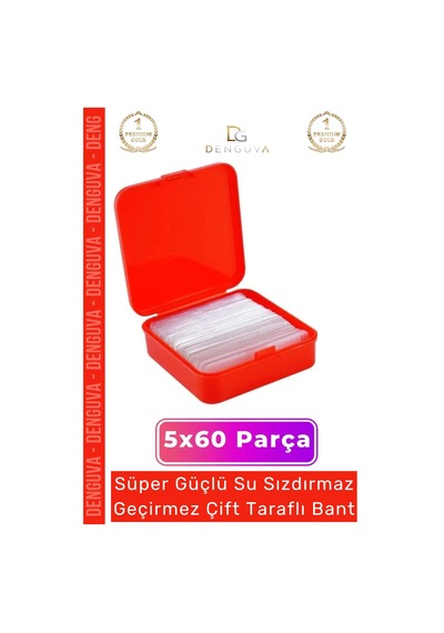 Süper Güçlü Yapışkan Kolay Çıkarılabilir Çok Amaçlı 60 Parça Çift Taraflı Şeffaf Bant 5 Adet