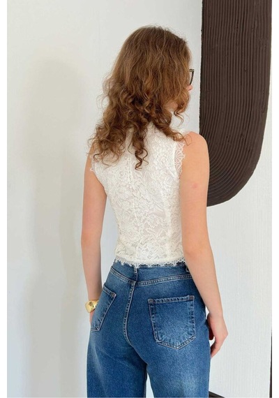 Verymoda Dantel Yelek D3026 Krem