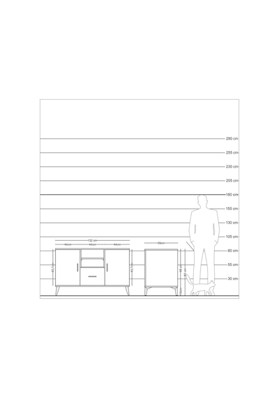 Kronos Konsol 4 Raflı Tek Çekmeceli 2 Kapaklı 132x59x83 Antrasit-aytaşı/antrasit Aytaşı/antrasit