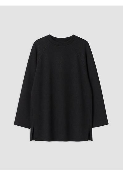 Lcw Modest Siyah Simli Kadın Sweatshirt Tunik