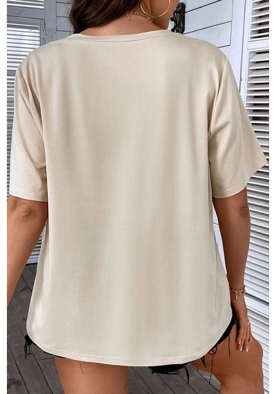 Flood Of Style Unisex Larks' Tongues In Aspic Baskılı T-shirt Bej