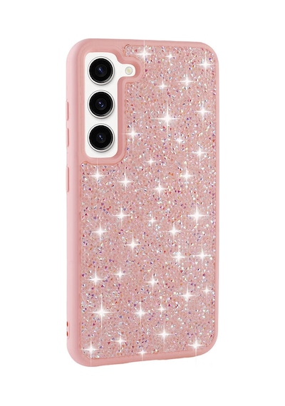 Zore Galaxy S23 Uyumlu Parlak Taşlı Tasarım Pırlanta Nvth Kılıf-pembe