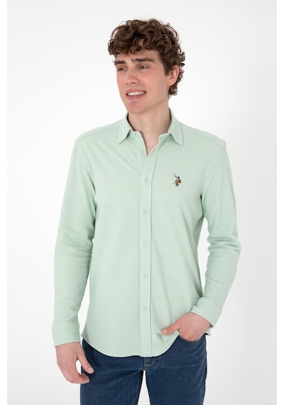 U.s. Polo Assn. Erkek Su Yeşili Gömlek Örme 50300402-vr048 Su Yesılı