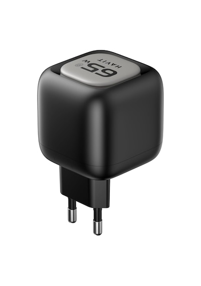Uc253 65w Gan Hızlı Şarj Adaptörü Geri Çekilebilir Kablolu Pd Type-c Siyah
