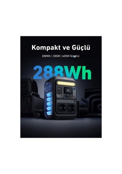 Anker Solıx C300x Ac 288wh I 300w 600w Surgepad Taşınabilir Güç Kaynağı - 4 Farklı Şarj Modu -