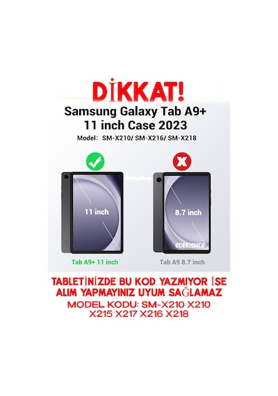 Samsung Galaxy Uyumlu Tab A9+plus X210 X215 X217 Kılıf Şeffaf Silikon Kılıf + Kalem Hediyeli Arka Kapak