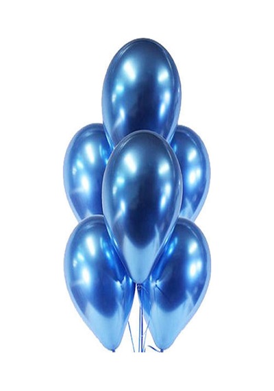 5 Ad Mavi Renkli Parlak Krom Metalik Aynalı Balon