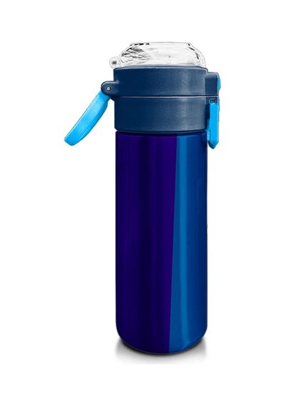 Coral High Kids Lacivert Mavi Çizgili Pipetli Ve Direkt İçim Çelik Termos 500 Ml 31997 Lacivert - Mavi