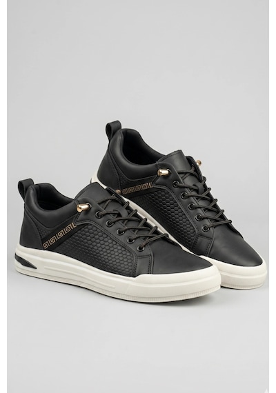 In Step Comfort Elite Grek Desenli Siyah Erkek Günlük Spor Ayakkabı