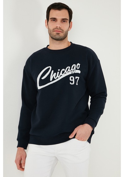 Buratti Pamuk Karışımlı Regular Fit Bisiklet Yaka Erkek Sweat 5905468S Indigo