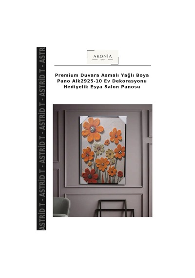 Premium Duvara Asmalı Yağlı Boya Pano Alk2925-10 Ev Dekorasyonu Hediyelik Eşya Salon Panosu