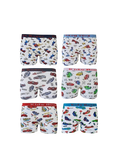 Hepsine Rakip 6 Lı Erkek Çocuk Desenli Boxer Empirme Baskılı Pamuklu Çok Renkli