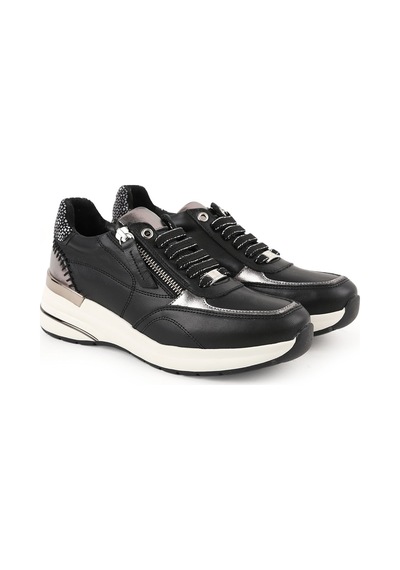 Mamma Mia Kadın Günlük Ayakkabı Hakiki Deri Yandan Fermuarlı Bağcıklı Kalın Taban Metalik Detaylı Sneaker 26y-7015 Siyah Mamma Mia Kadın Günlük Ayakkabı Hakiki Deri Yandan Fermuarlı Bağcıklı Kalın Taban Metalik Detaylı Sneaker 26y-7015 Siyah