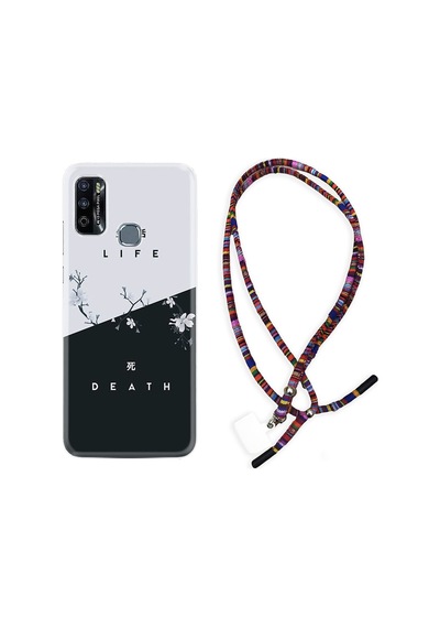Infinix Hot 9 Play Kılıf Rasta Boyun Askılı Life And Death 1339