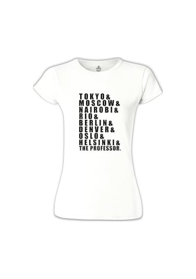 La Casa De Papel - Team Beyaz Kadın Tshirt 001