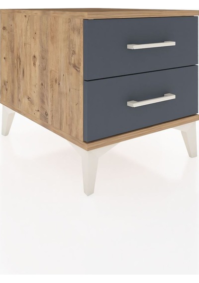 Kronos Komodin 2 Çekmeceli 44x59x48 Çam-antrasit Çam