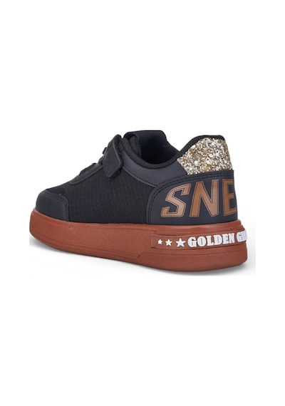 Nstil Kız Çocuk Simli Yıldız Detaylı Sneaker Bağcıklı Günlük Spor Ayakkabı 5006 Siyah