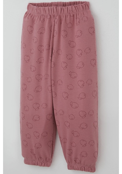 Breeze Kız Bebek Pijama Takımı Elma Desenli 9 Ay-3 Yaş, Gülkurusu Gülkurusu