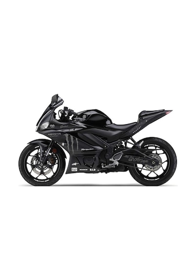 2019-2020 Yamaha Yzf R25 Metalik Gri- Beyaz Monster Sticker Etik