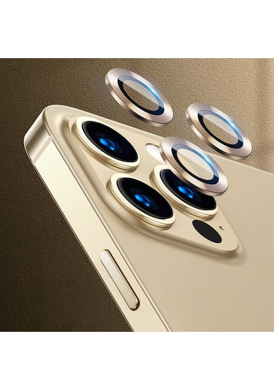 Apple Uyumlu iPhone 12 Pro Zore Cl-07 Kamera Koruyucu-gold Gold