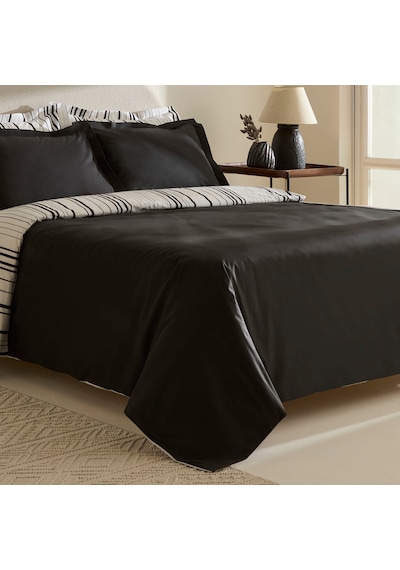 Karaca Home Cool Stripe Çift Kişilik Nevresim Takımı Siyah Siyah